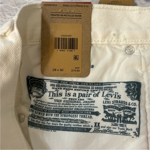 Levi’s 501 Original Straight Leg Jeans High Waisted White Denim Size 28 NWT - Picture 15 of 15